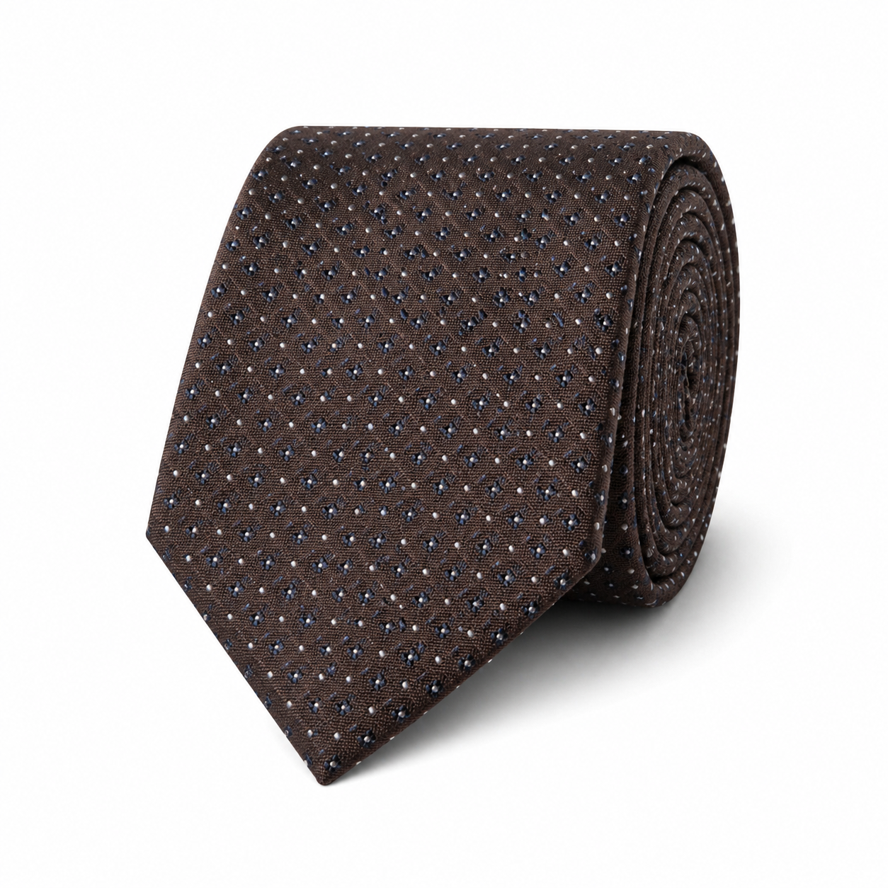 THE TOSCANO — Chocolate Silk Pin Dot Tie