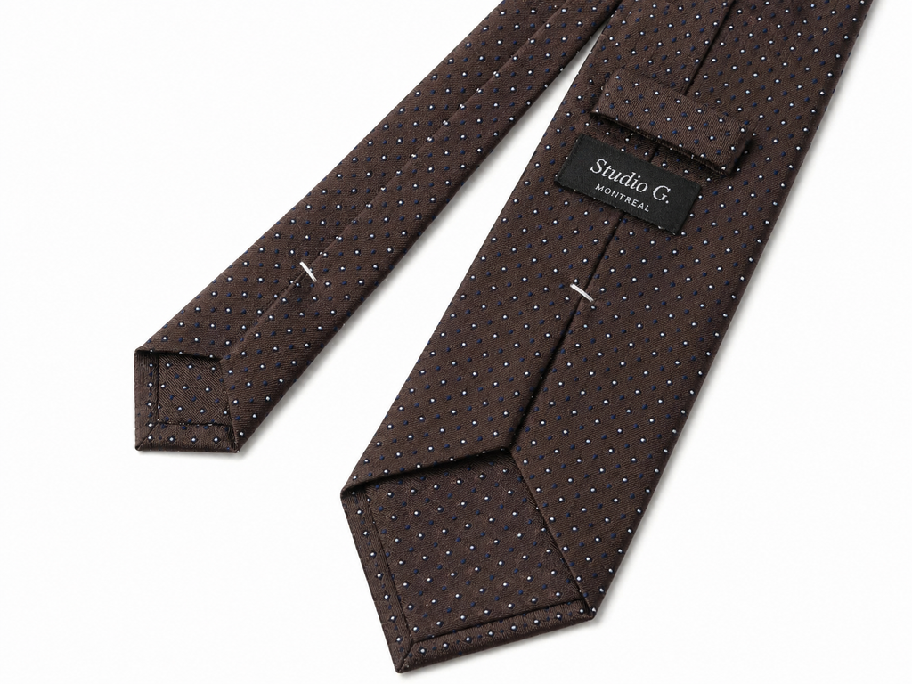 THE TOSCANO — Chocolate Silk Pin Dot Tie