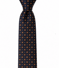 THE MEDICEO — Navy Silk Floral & Dot Tie