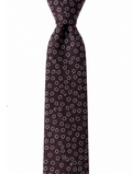 THE BORGOGNA — Burgundy Floral Ring Silk Tie