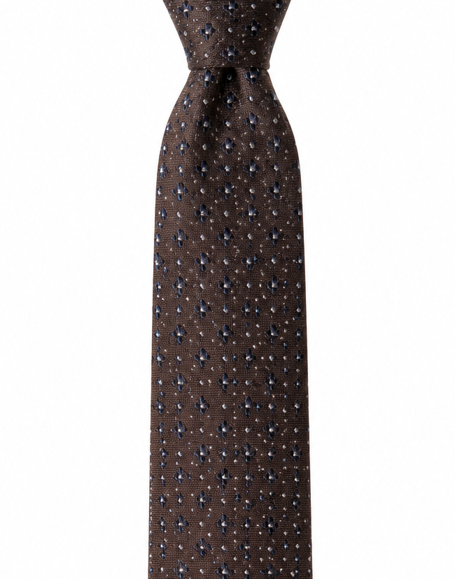 THE TOSCANO — Chocolate Silk Pin Dot Tie
