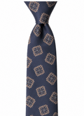 The Veneziano — Navy Medallion Silk Tie