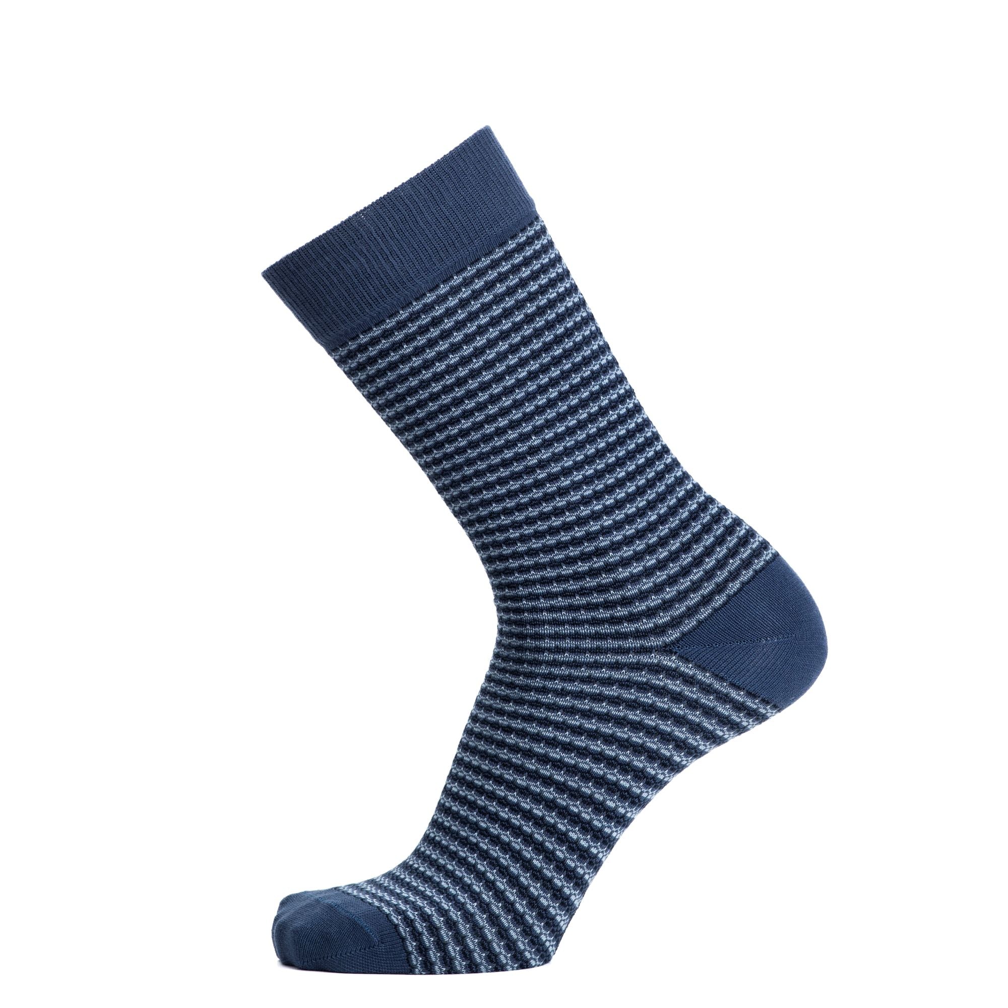 MAISON BROUSSAUD SOCKS - BLUE FANCY KNIT - 43/46