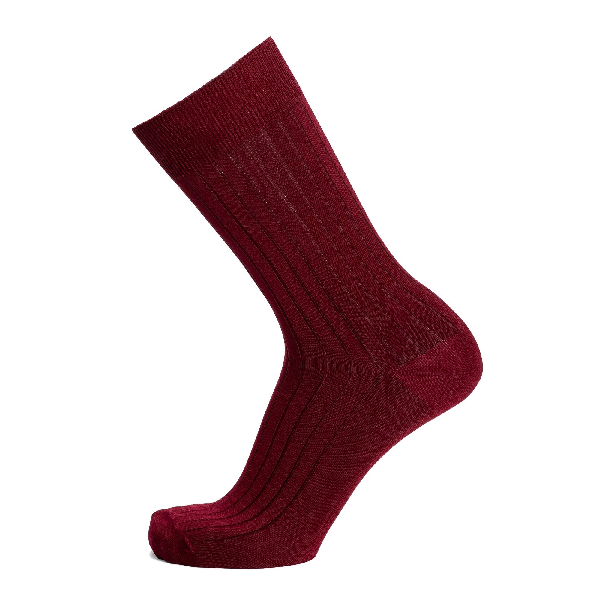 MAISON BROUSSAUD SOCKS - BURGUNDY LISLE COTTON - 43/46