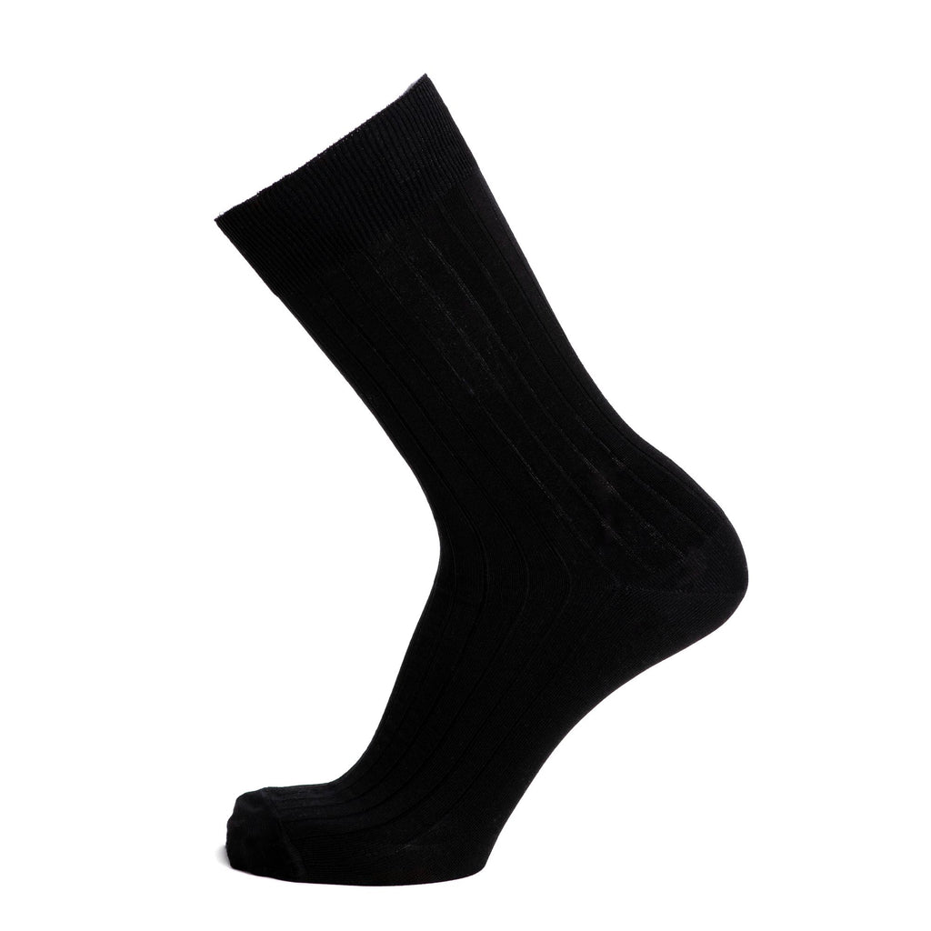 MAISON BROUSSAUD SOCKS - BLACK LISLE COTTON - 43/46