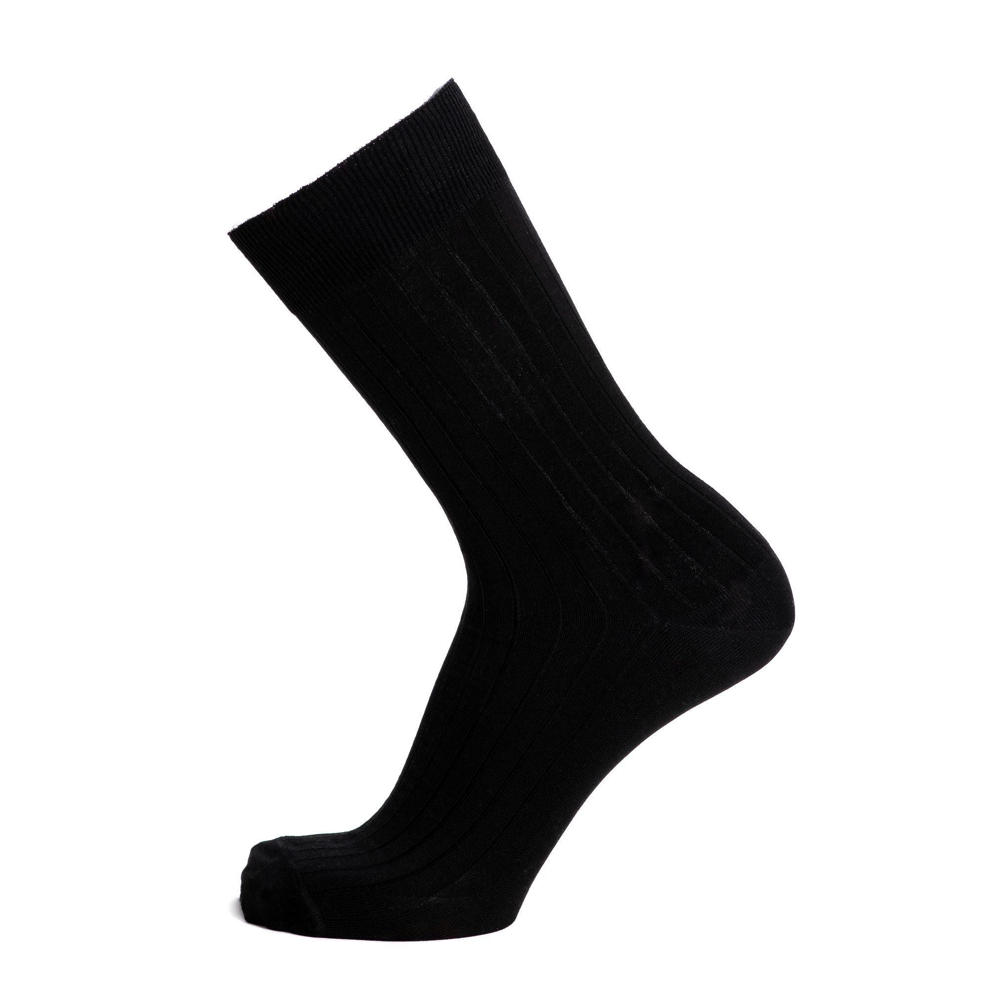 MAISON BROUSSAUD SOCKS - BLACK LISLE COTTON - 43/46