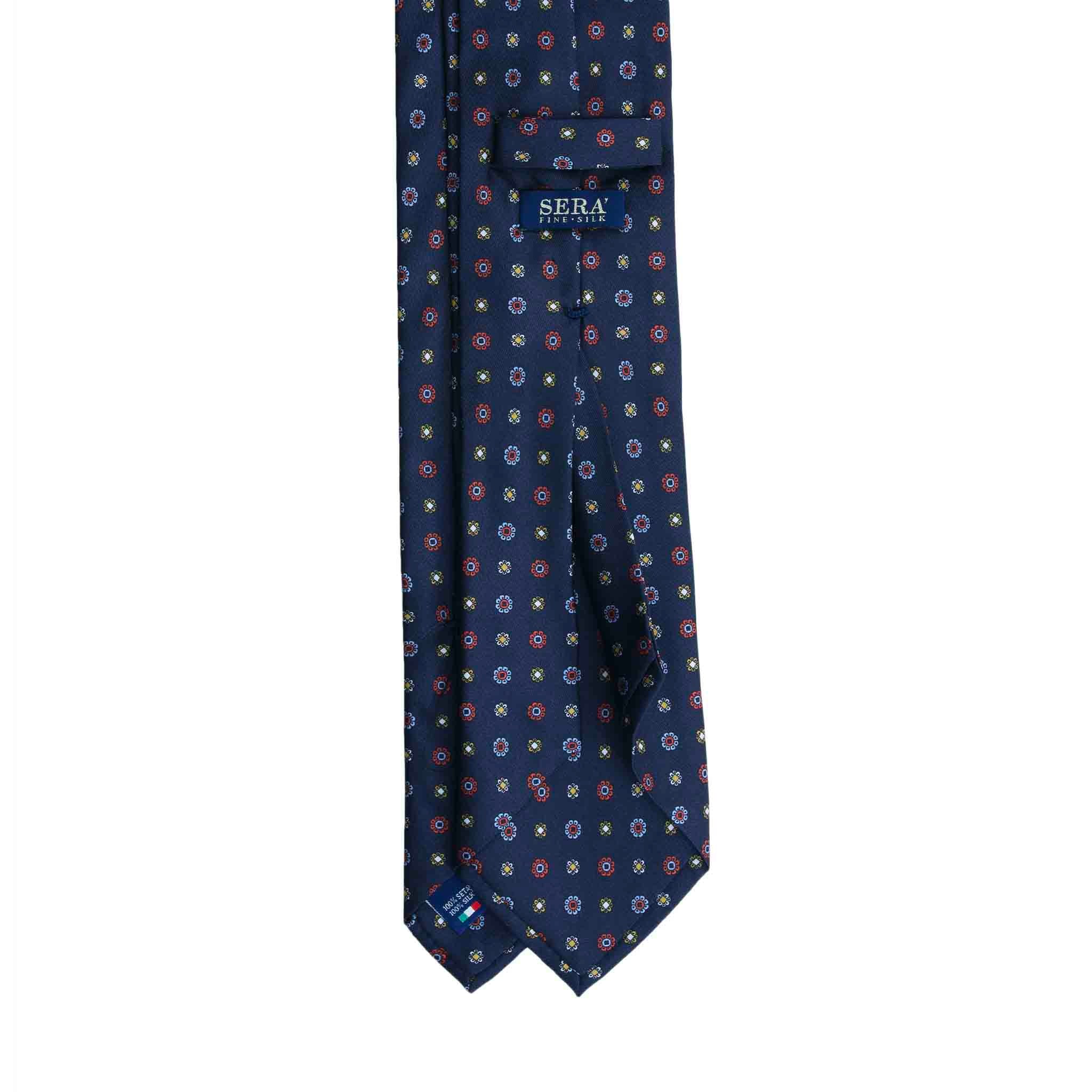 Silk Blue Tie with Yellow rounds