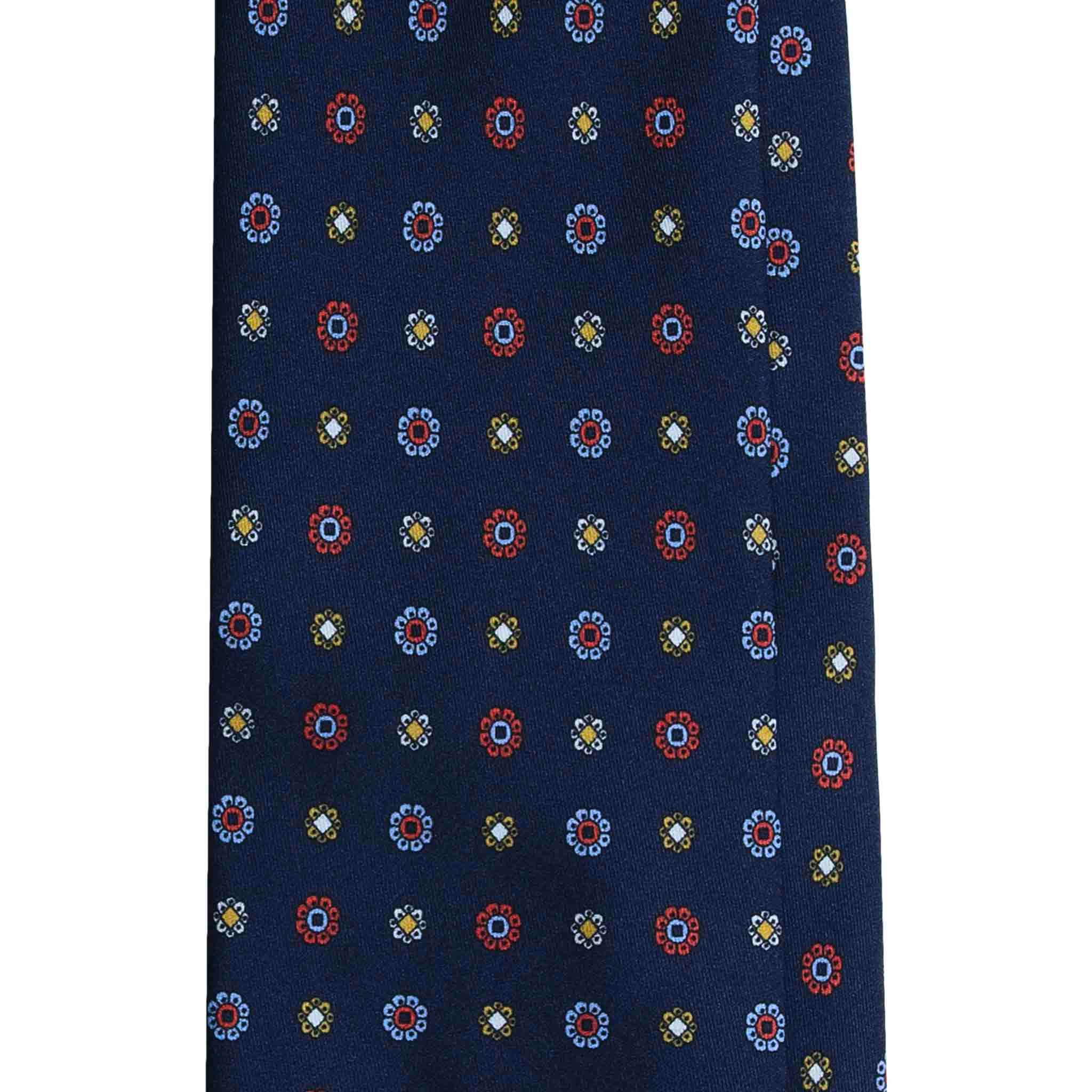 Silk Blue Tie with Yellow rounds