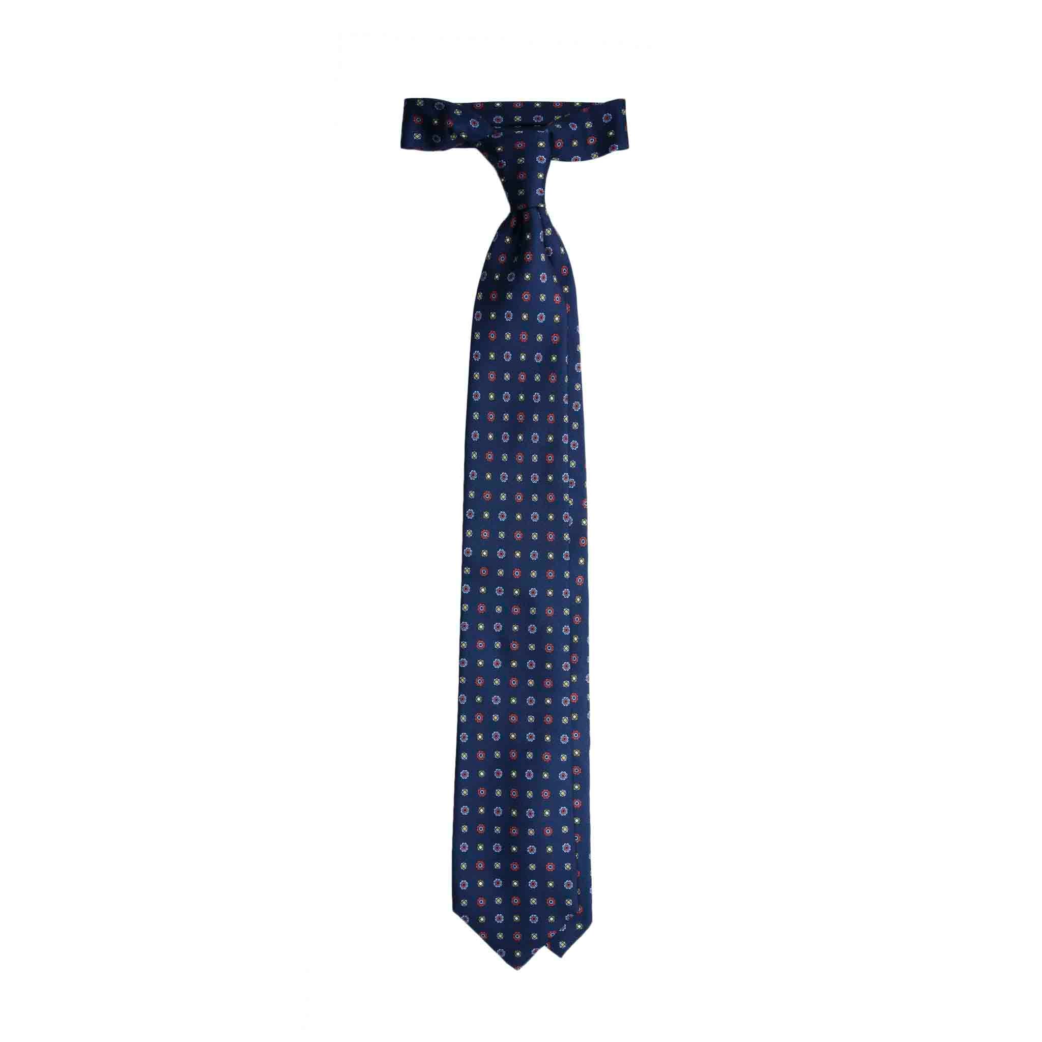 Silk Blue Tie with Yellow rounds